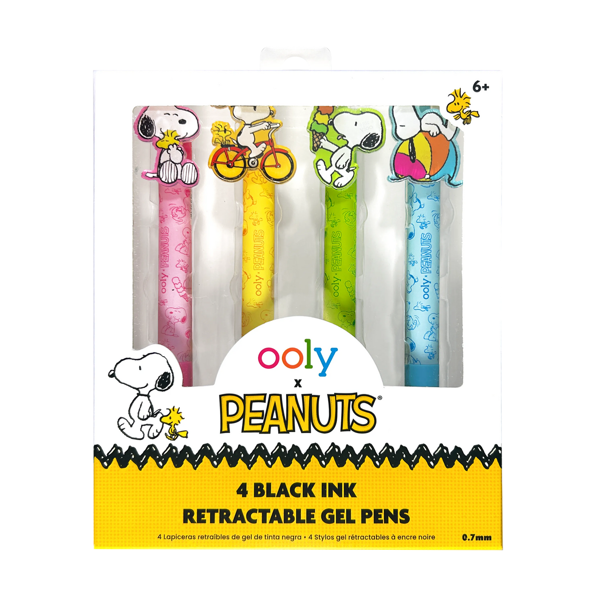 OOLY - OOLY x Peanuts - Black Ink Retractable Gel Pens - Set of 4