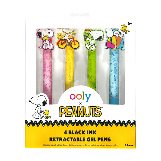 OOLY - OOLY x Peanuts - Black Ink Retractable Gel Pens - Set of 4