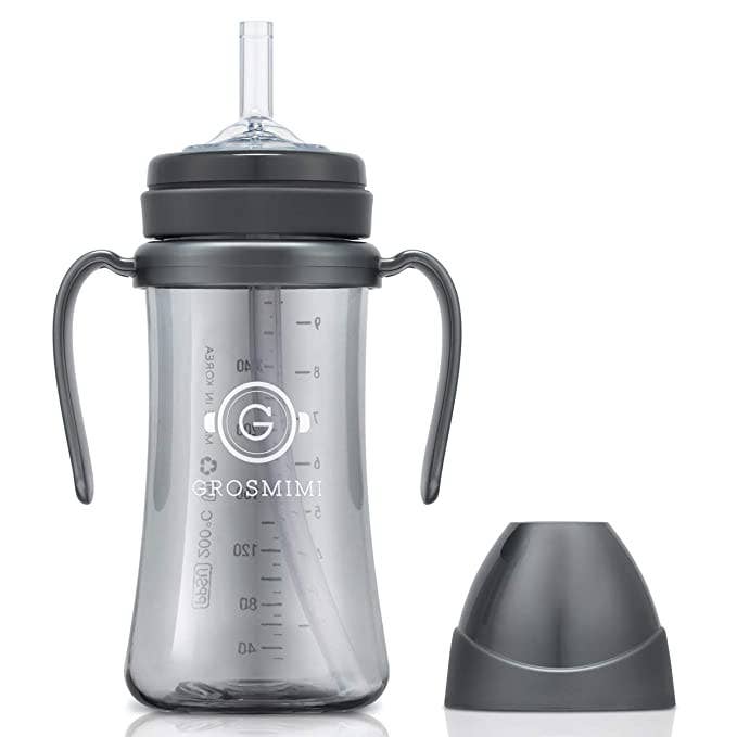 zezebaebae (Grosmimi and Cha&Mom) - Grosmimi PPSU Straw Cup - 10oz (300ml): Peach