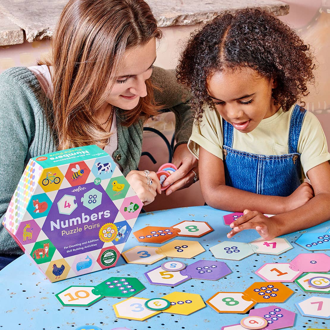 eeBoo - Numbers Hexagon Puzzle Pairs