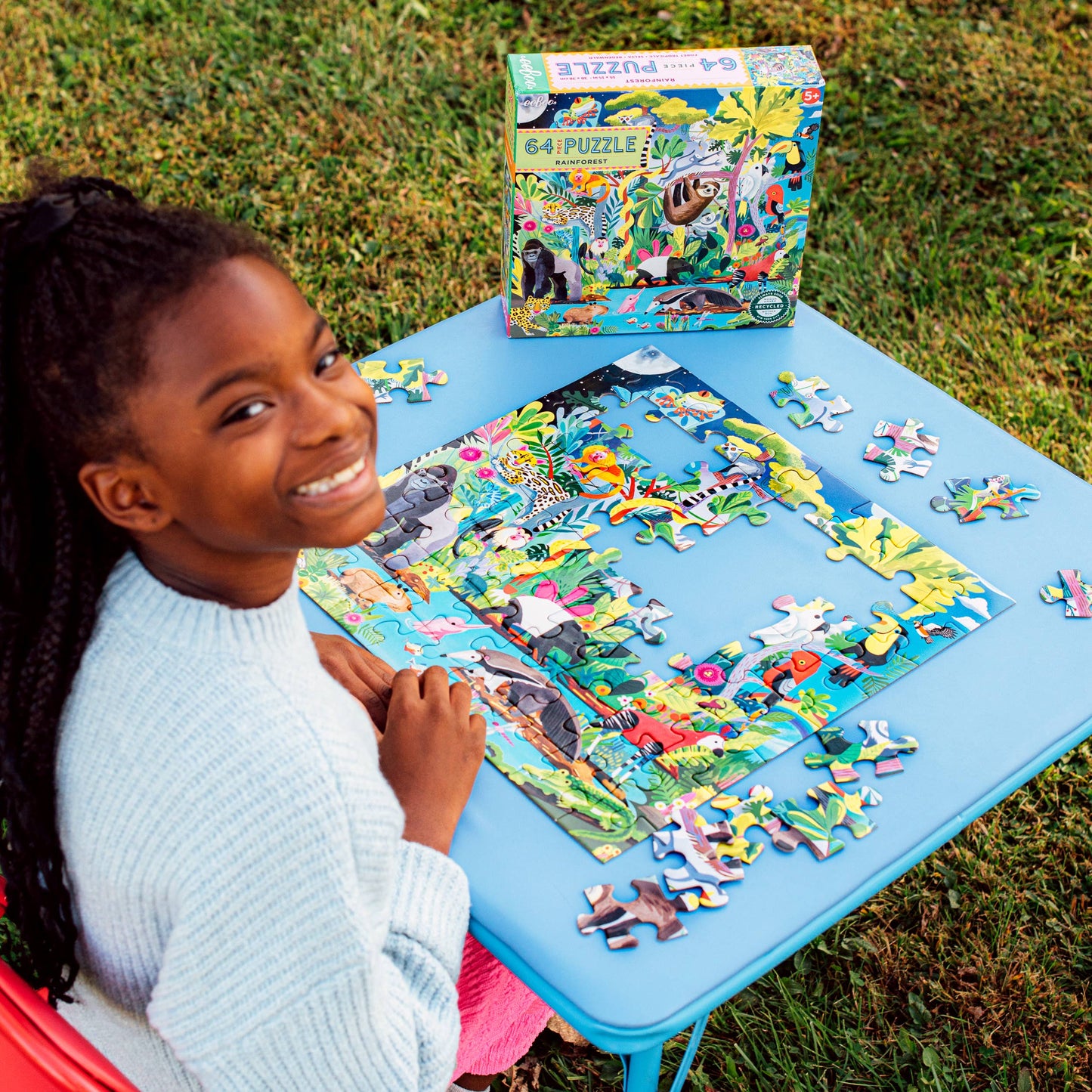 eeBoo - Rainforest 64 Piece Square Puzzle