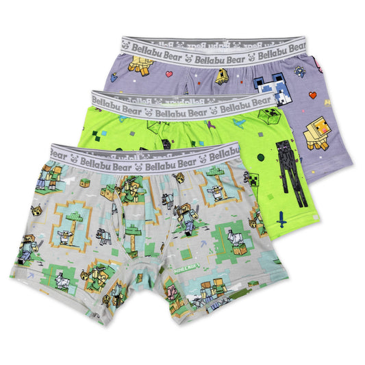 Bellabu Bear - Minecraft Boxer Brief Underwear 3-Pack: 8/9Y