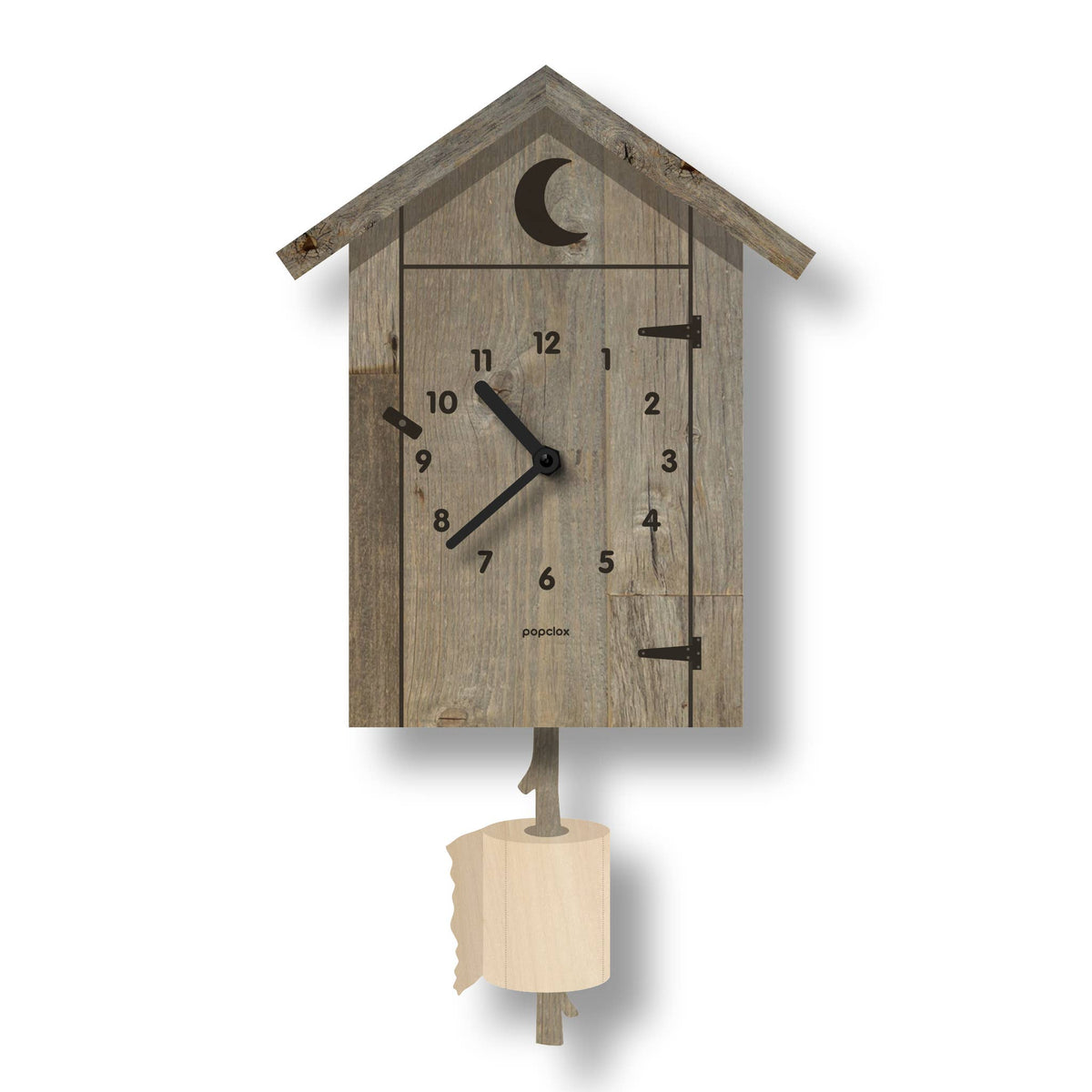 Popclox - Outhouse Pendulum Clock - Wood