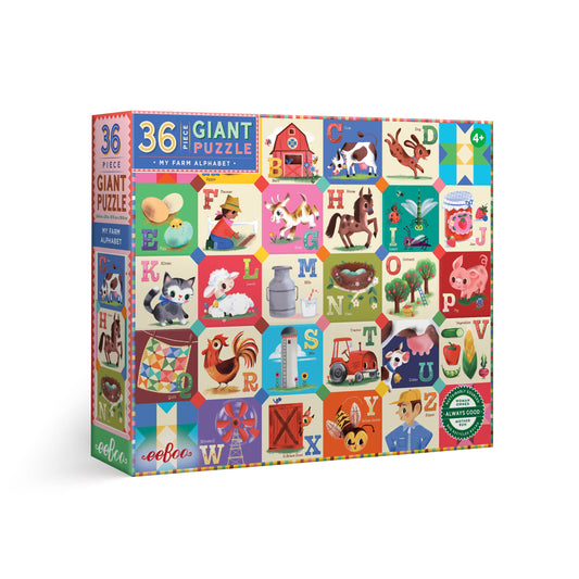 eeBoo - My Farm Alphabet 36 Piece Giant Puzzle