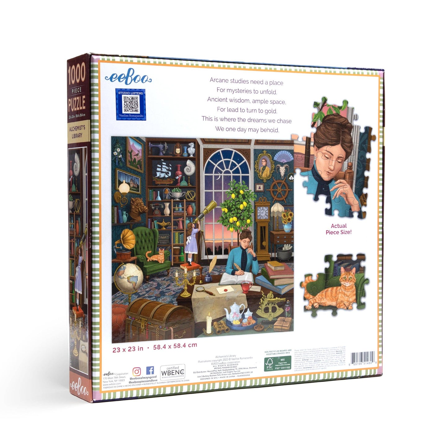 eeBoo - Alchemist's Library 1000 Piece Square Puzzle