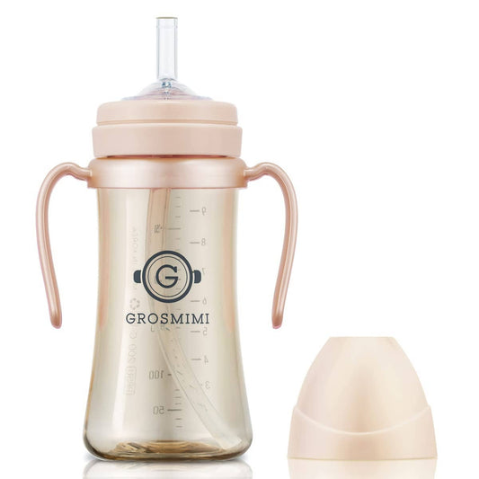zezebaebae (Grosmimi and Cha&Mom) - Grosmimi PPSU Straw Cup - 10oz (300ml): Peach