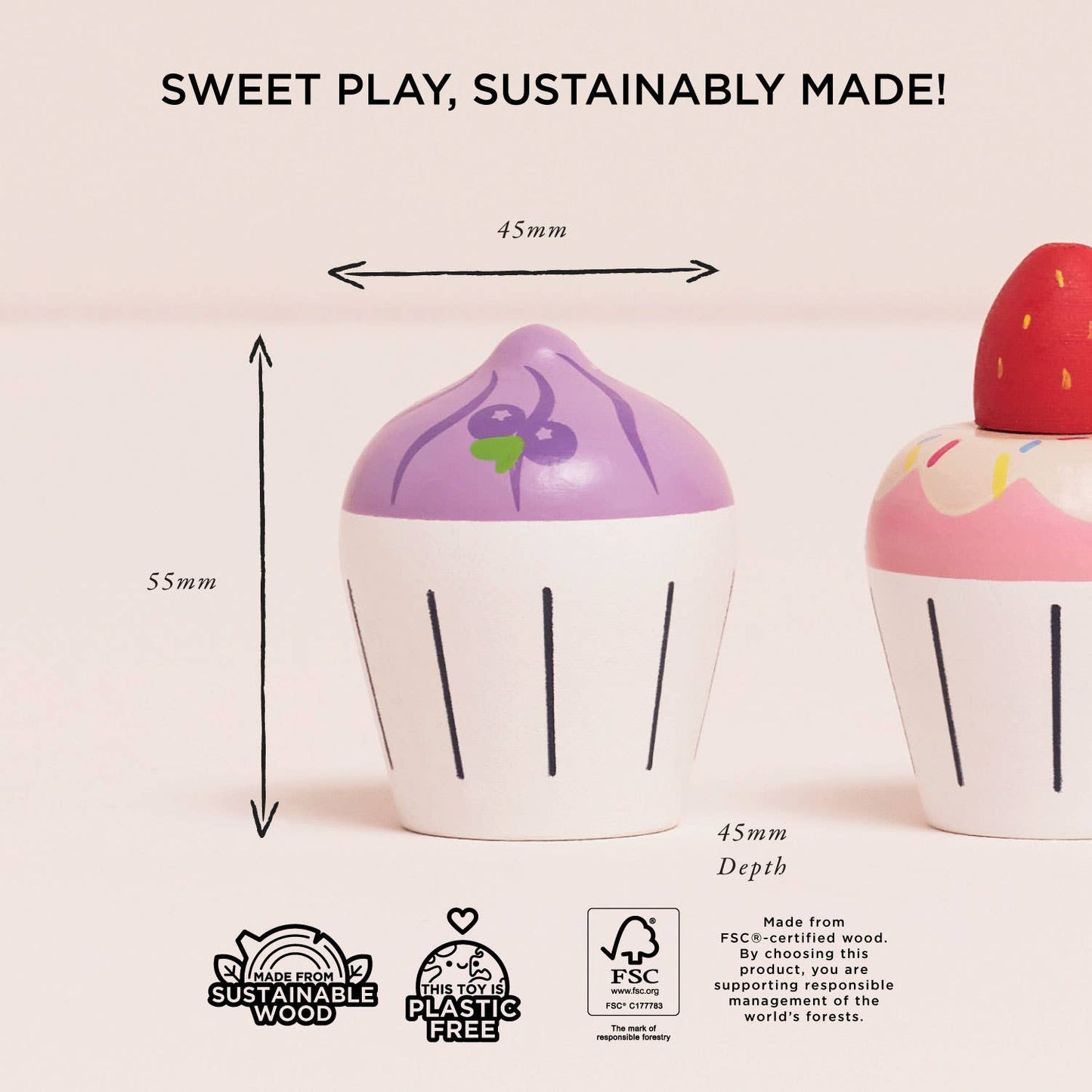 Le Toy Van, Inc. - Wooden Cupcake Play Food Set