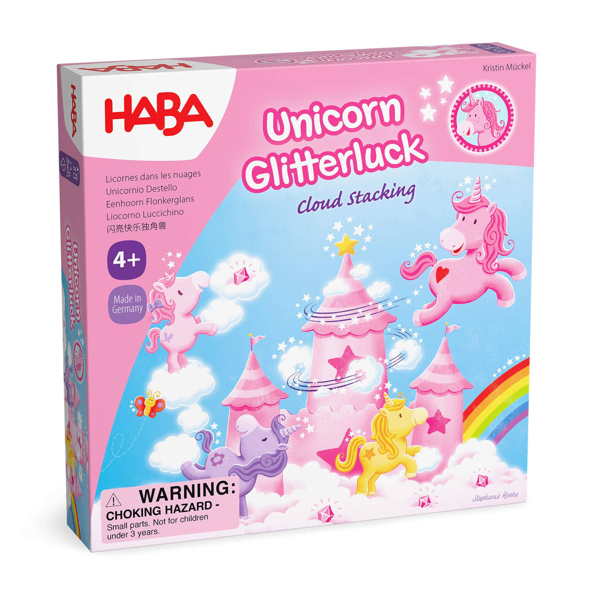HABA USA - Unicorn Glitterluck – Cloud Stacking