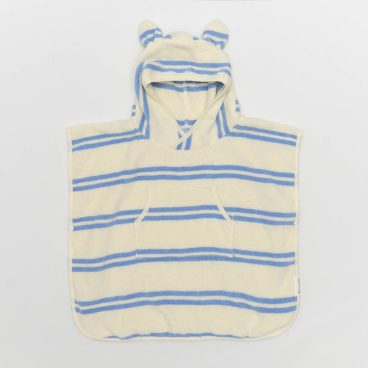 Sunnylife - Kids Character Hooded Towel Sammy the Seagull Blue Stripe