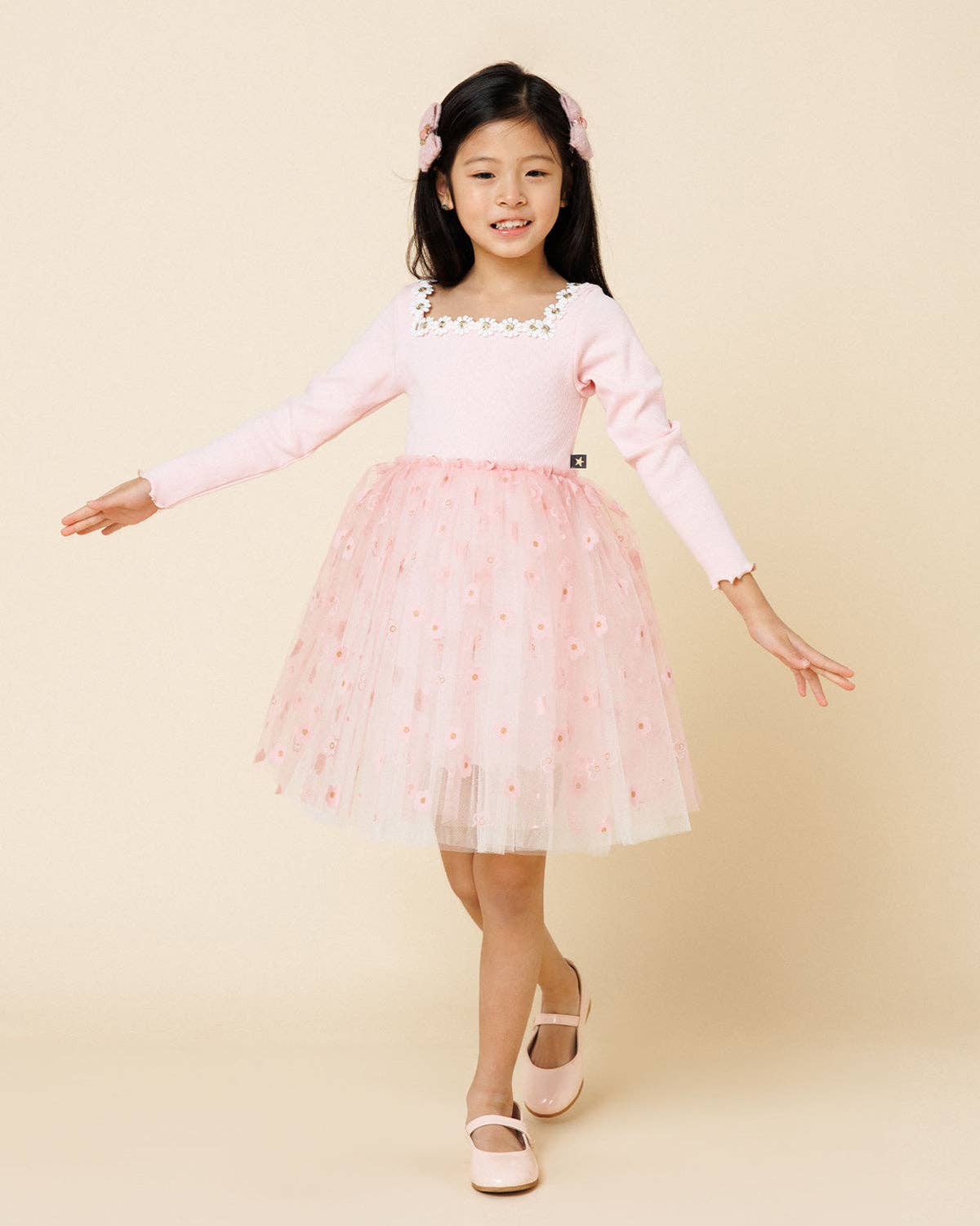 Petite Hailey - Flower Lace Tutu Dress: Pink / 8