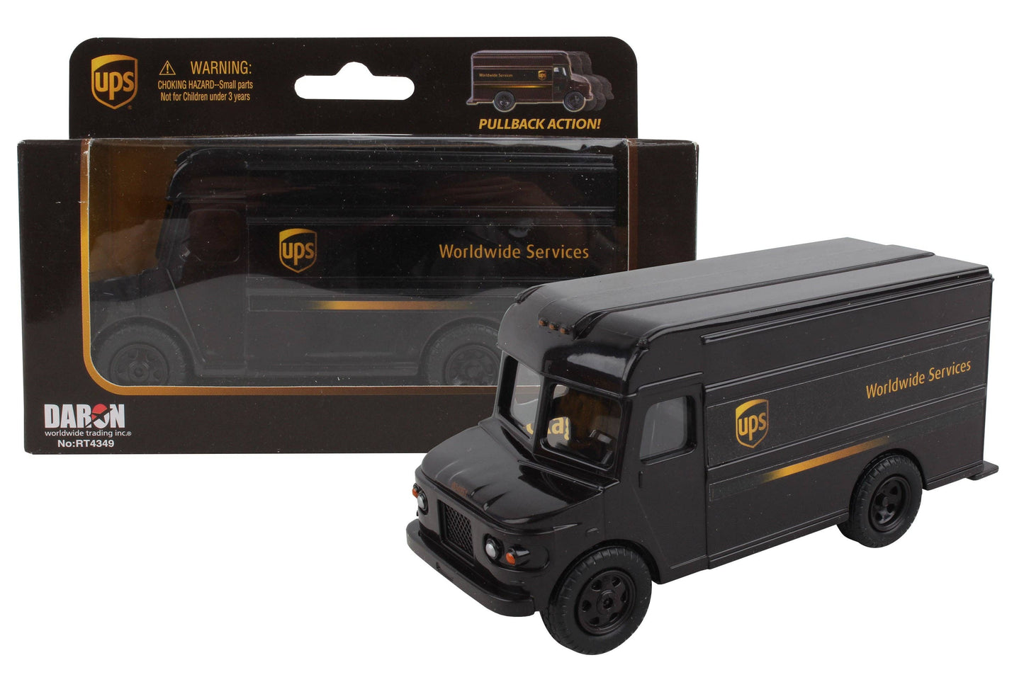 Daron Worldwide Trading - RT4349 UPS Pullback package car by Daron Toys