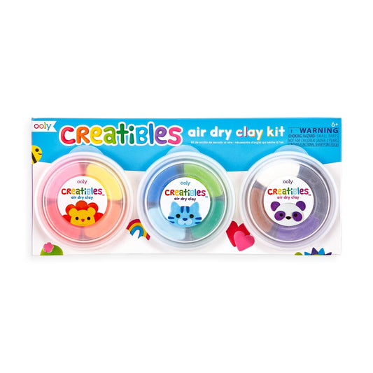 OOLY - Creatibles: Air Dry Clay Kit (Set of 12 Colors + 3 Tools)