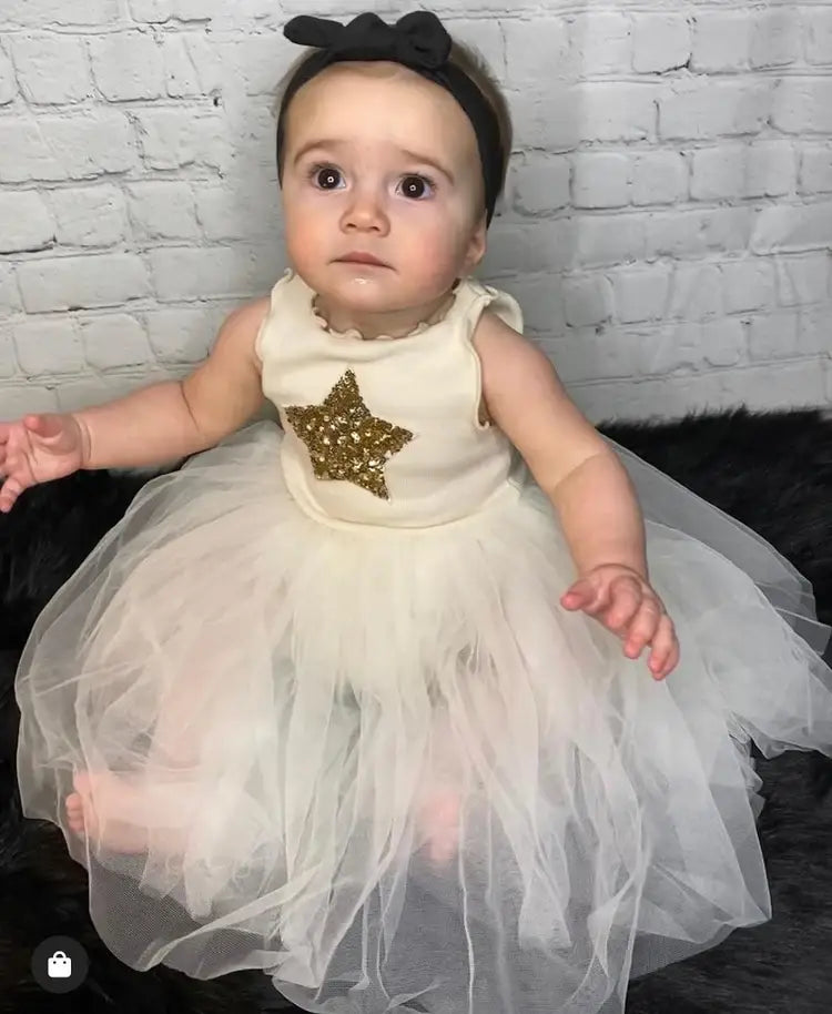 Petite Hailey - PH Star Tutu Dress: Ivory / 5