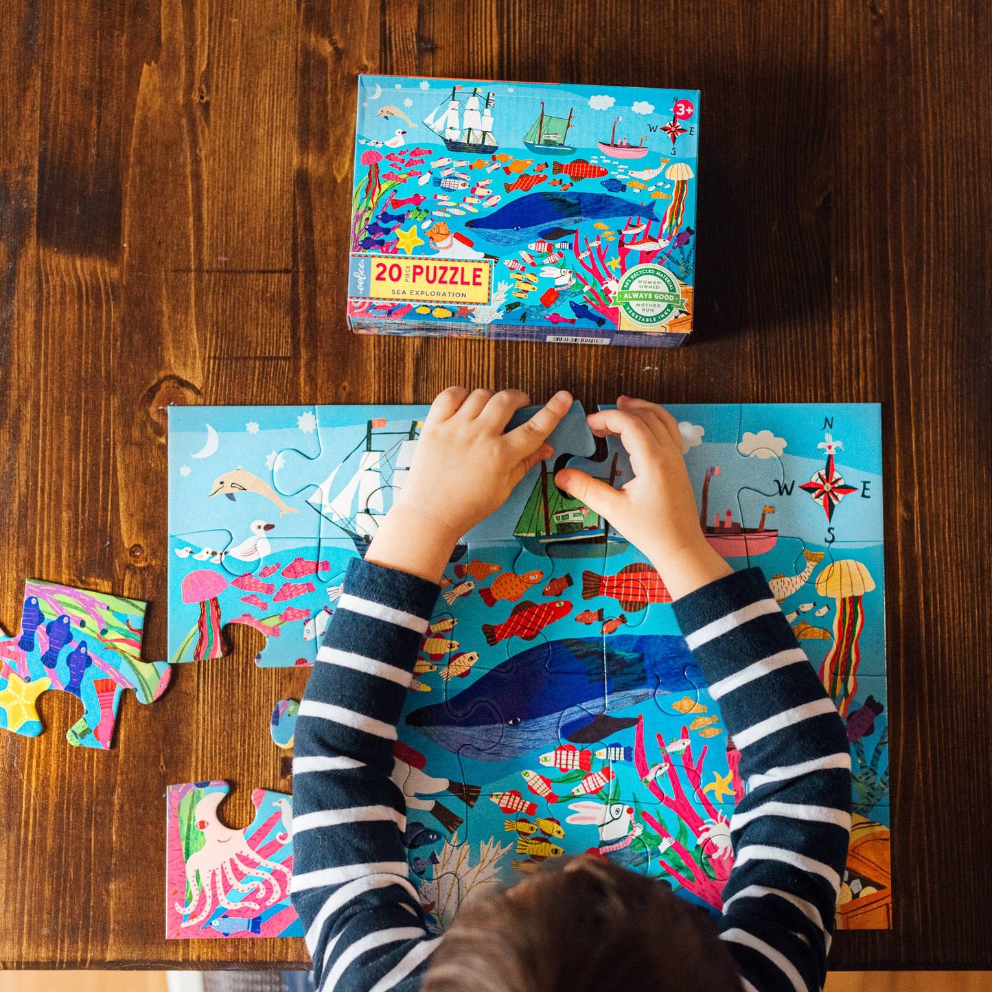 eeBoo - Sea Exploration 20 Piece Puzzle