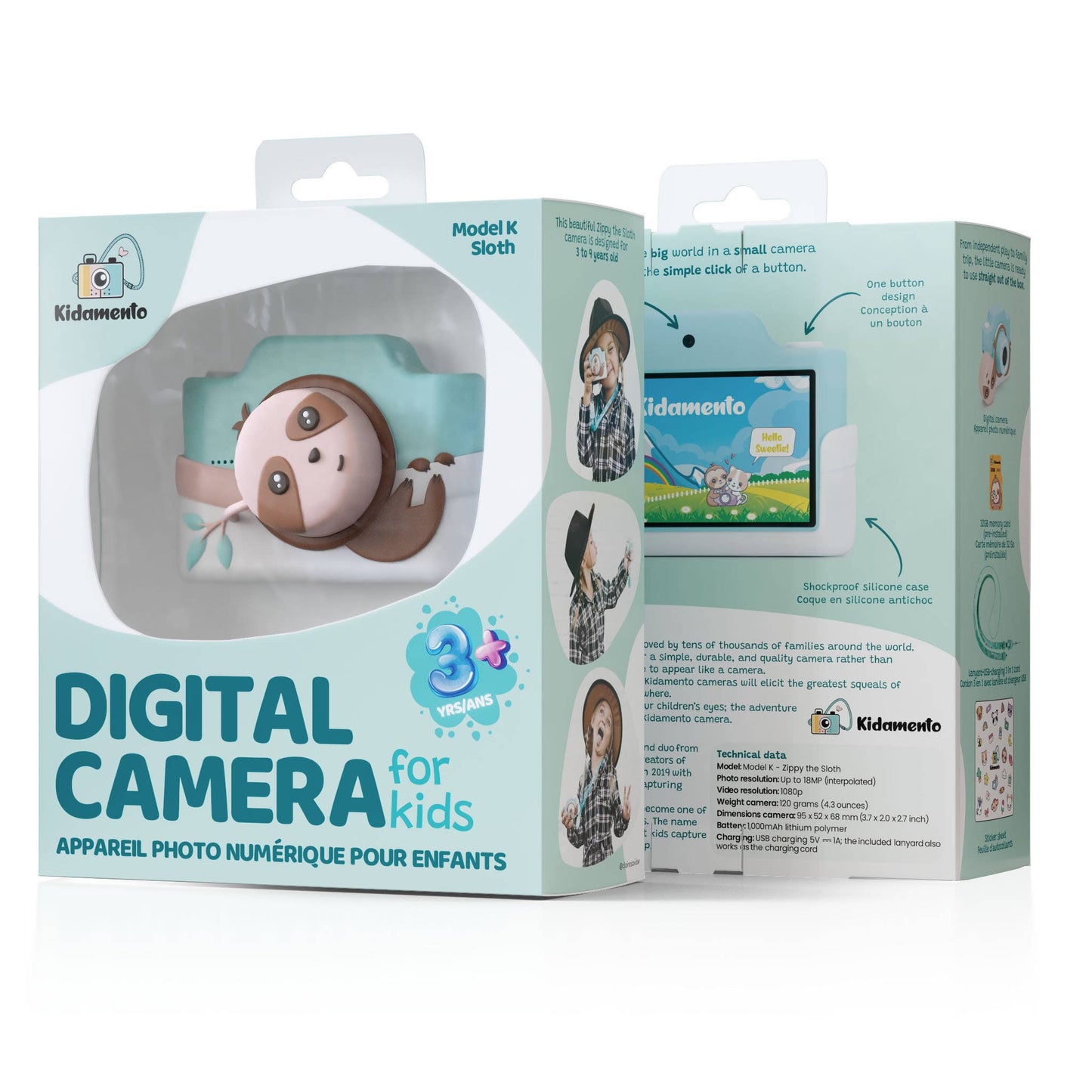 Kidamento - Zippy the Sloth - Kids Digital Camera - Model K