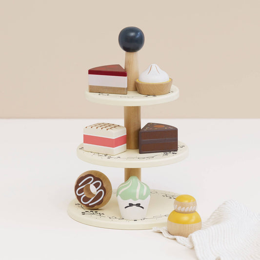 Le Toy Van, Inc. - Wooden Toy Cake Stand & Selection of 7 Eco-Friendly Treats
