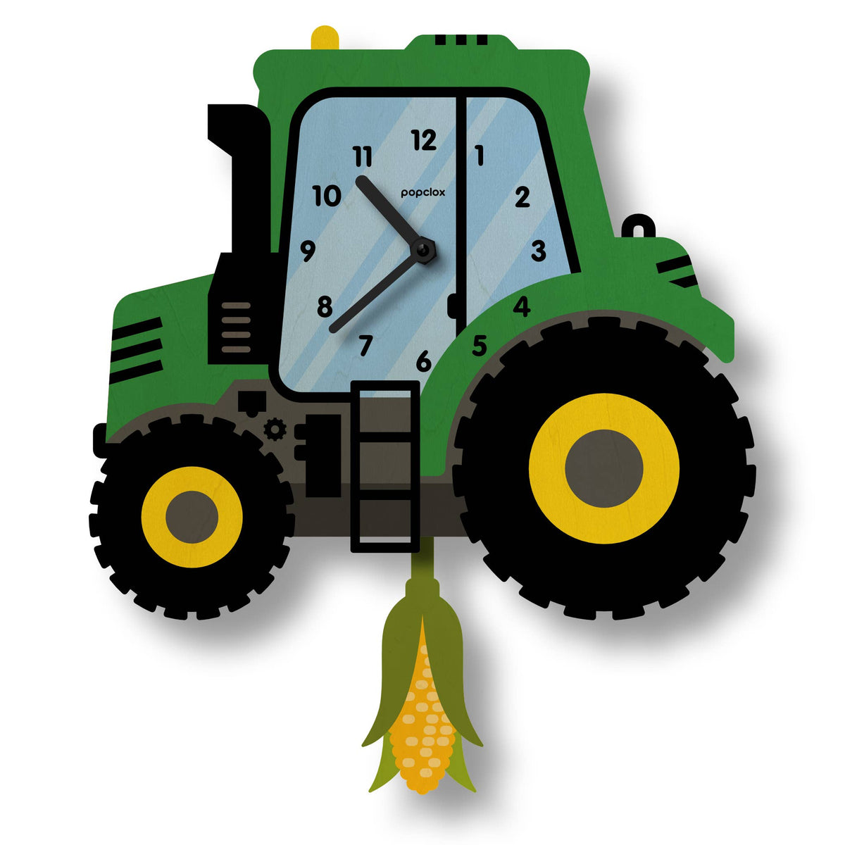 Popclox - Tractor Pendulum Clock - Wood: Green