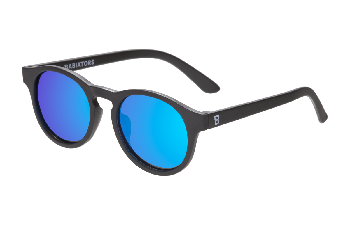 Babiators - Jet Black w/ Cobalt Blue Lens  Polarized Keyhole Sunglasses: Ages 6+