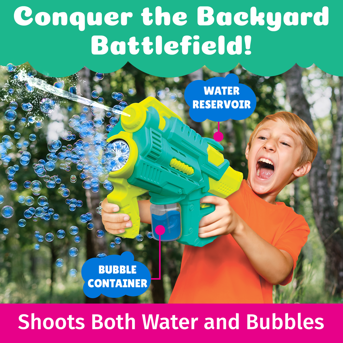 South Beach Bubbles - PoppinColorz Hydra: 2-in-1 Water Gun & Color Bubble Blaster