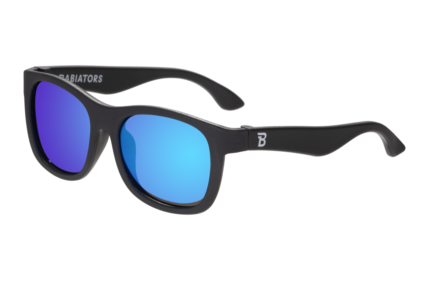 Babiators - Polarized Kid and Baby Navigator Sunglasses (Award Winning): Ages 6+ / Jet Black | Cobalt Mirrored Lens