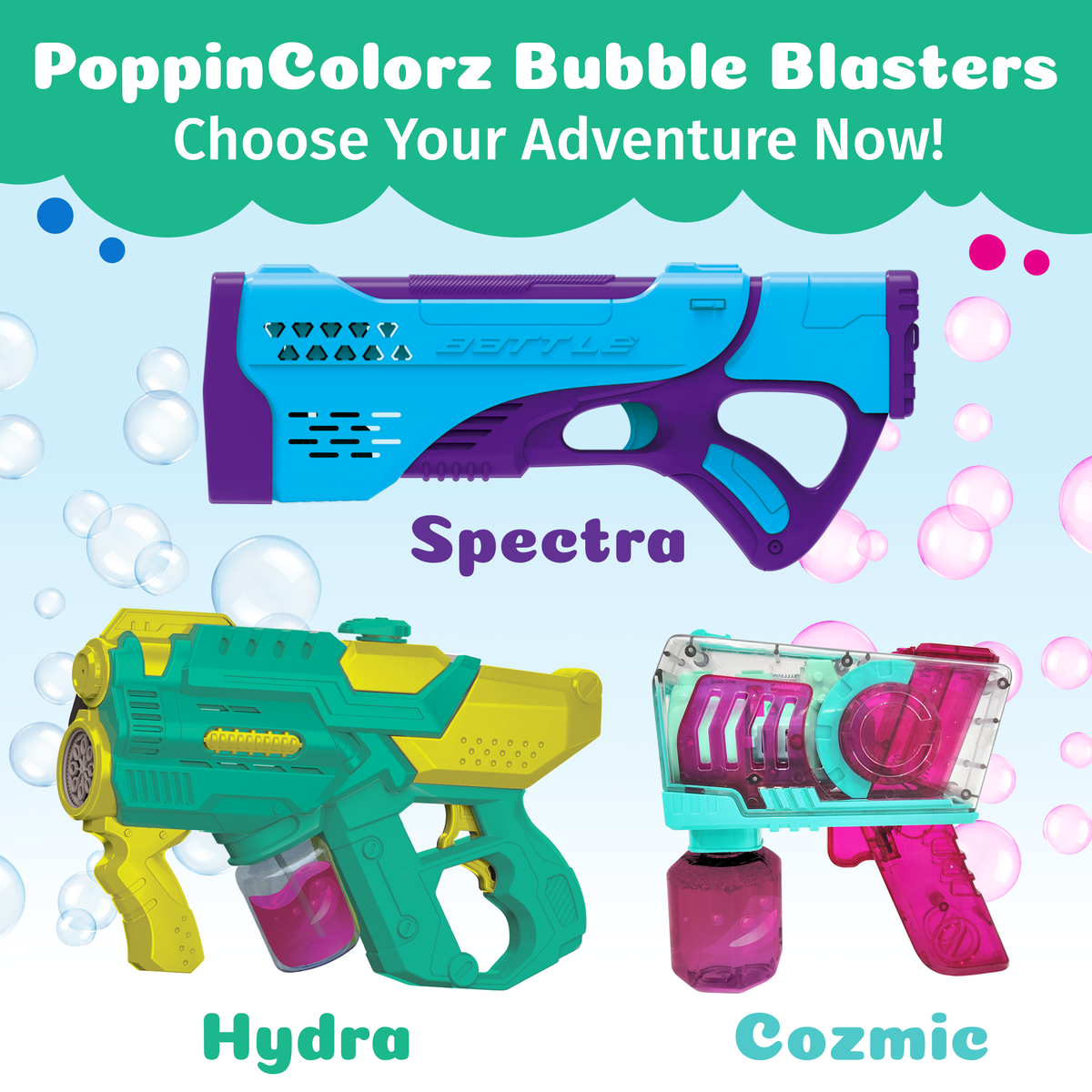 South Beach Bubbles - PoppinColorz Hydra: 2-in-1 Water Gun & Color Bubble Blaster