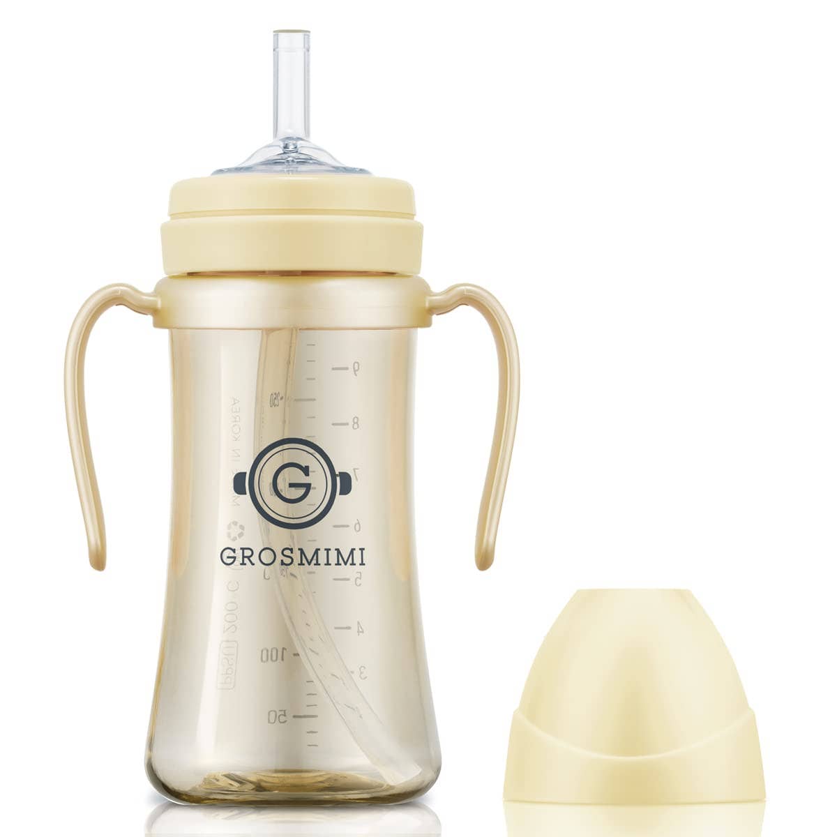 zezebaebae (Grosmimi and Cha&Mom) - Grosmimi PPSU Straw Cup - 10oz (300ml): White