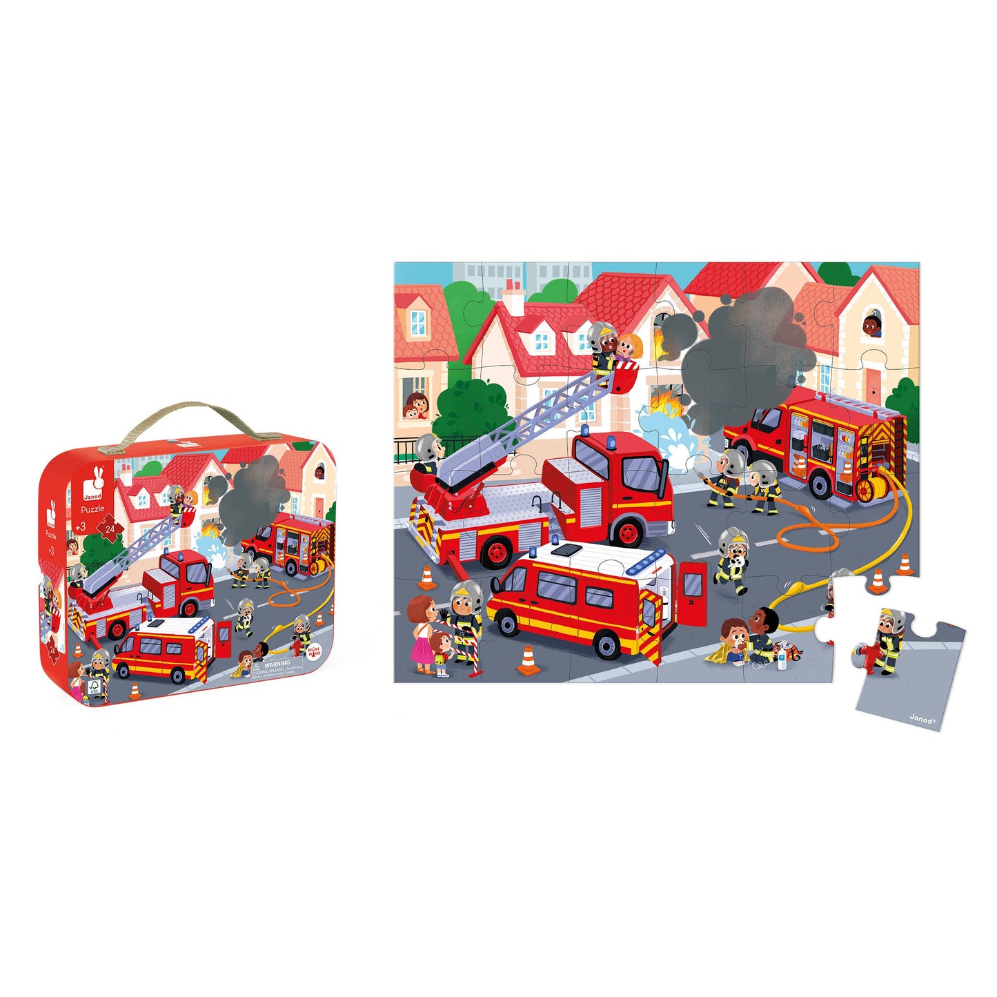 Janod - Puzzle - Fireman - 24 Pcs