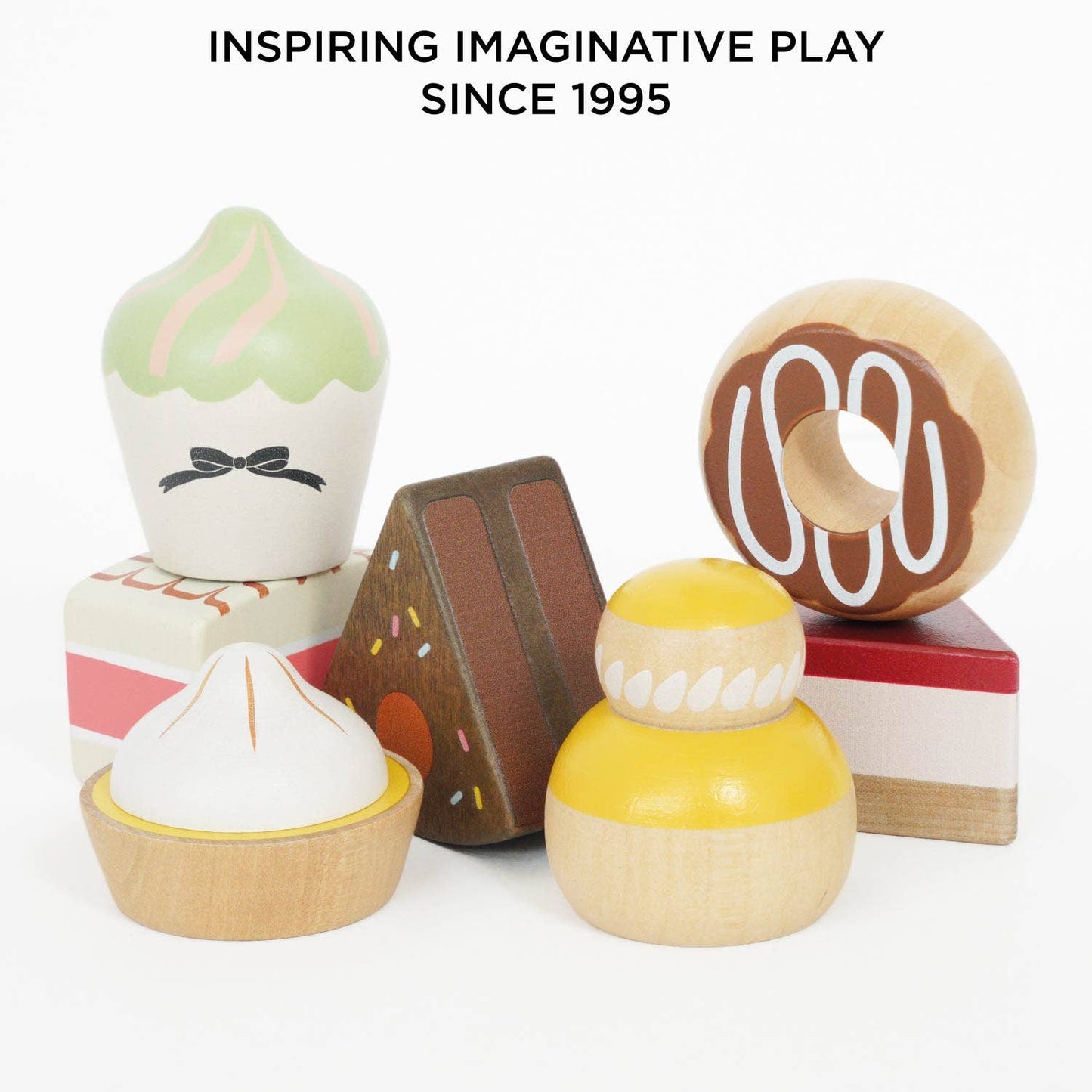 Le Toy Van, Inc. - Wooden Toy Cake Stand & Selection of 7 Eco-Friendly Treats