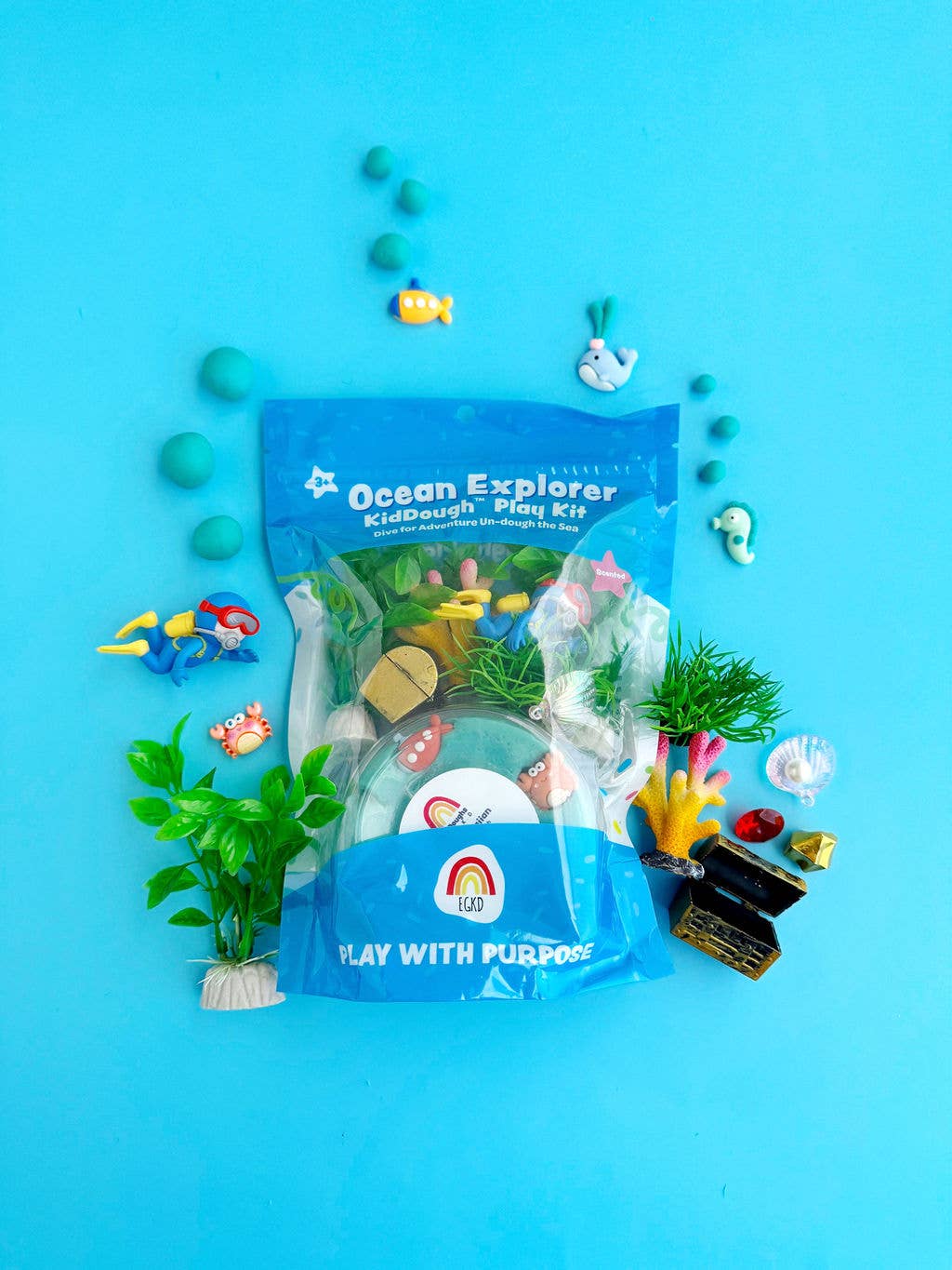 Earth Grown KidDoughs (KidDoughs by EGKD) - Ocean Explorer KidDough Play Kit