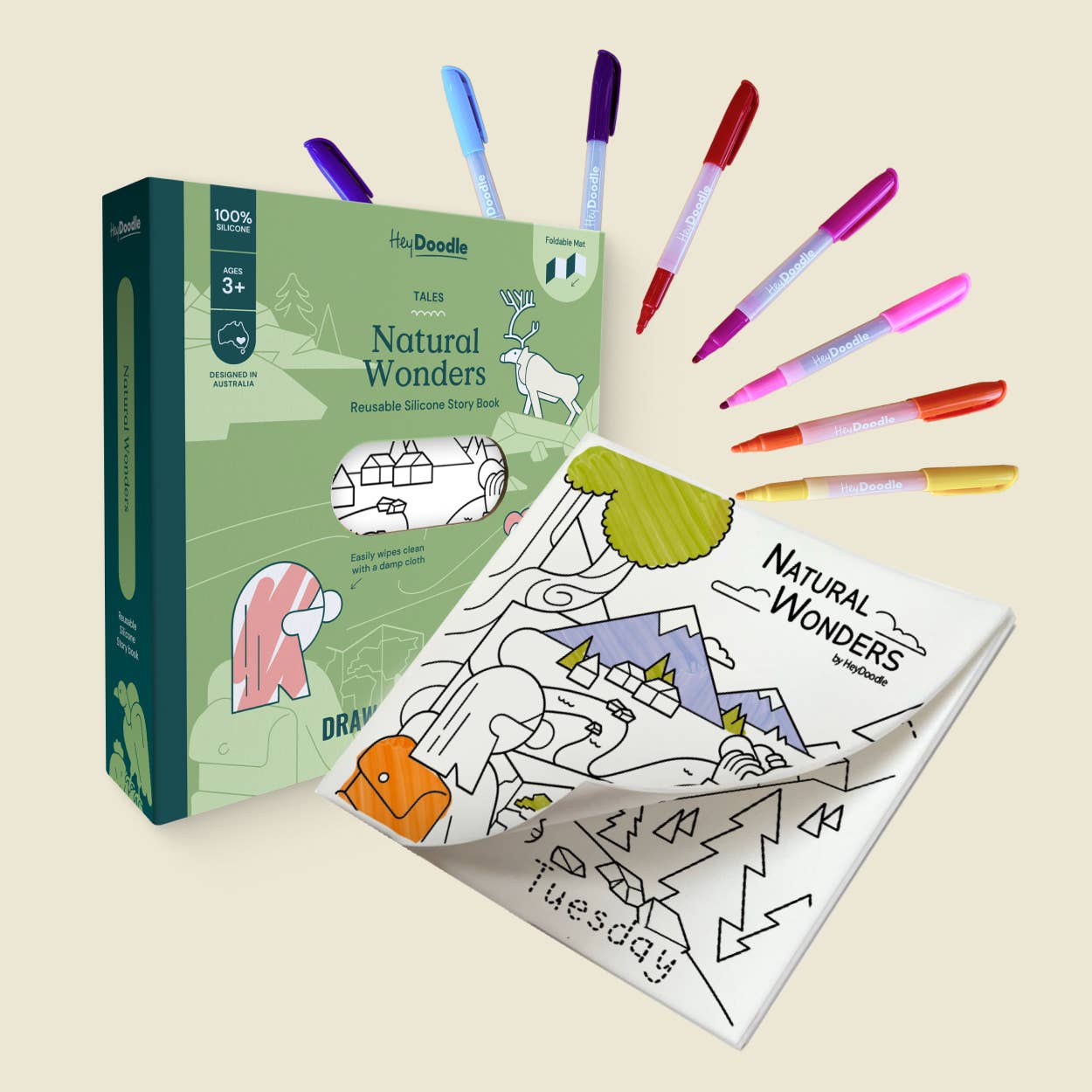 HeyDoodle - Natural Wonders Tales - Reusable Coloring Book