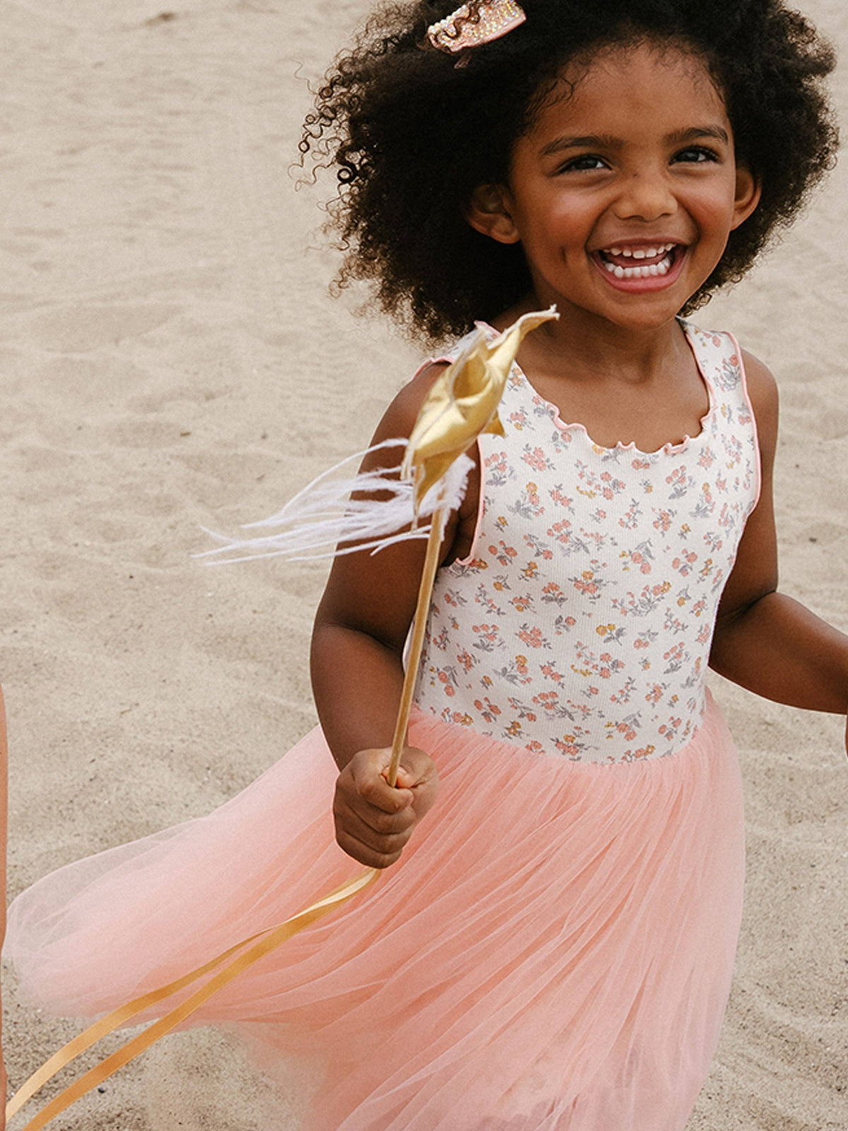 Petite Hailey - Rosie Floral Tutu Dress: Peach / 4