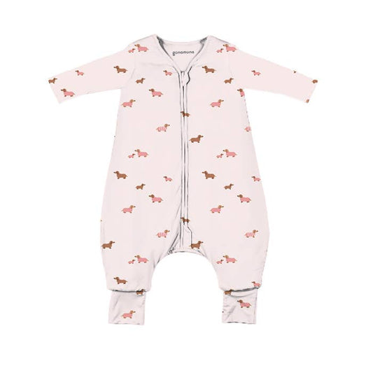 gunamuna - SS26 LONG SLEEVE FOOTIE SLEEP BAG : Girl dog / 18-36M / 0.5