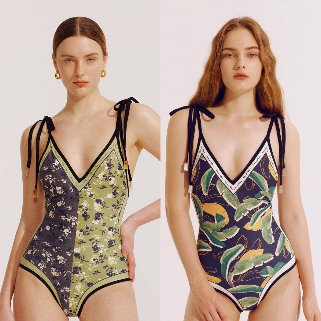 Visual Mood - EMMA Tie-shoulder One Piece Swimsuit: XL