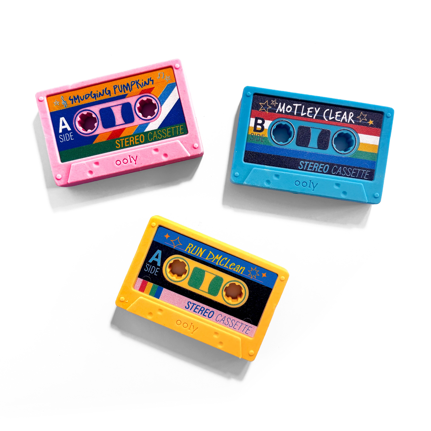 OOLY - Rewind Cassette Retro Erasers - Set of 3