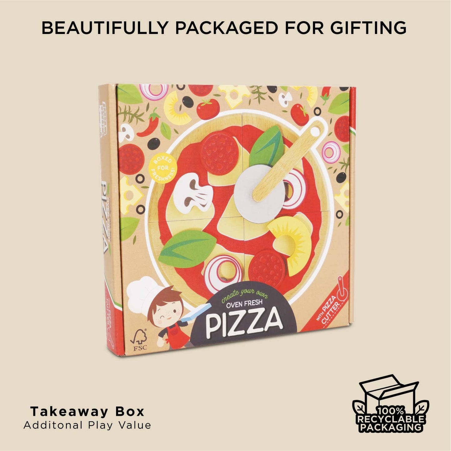 Le Toy Van, Inc. - Pizza & Toppings with Slice Cutter