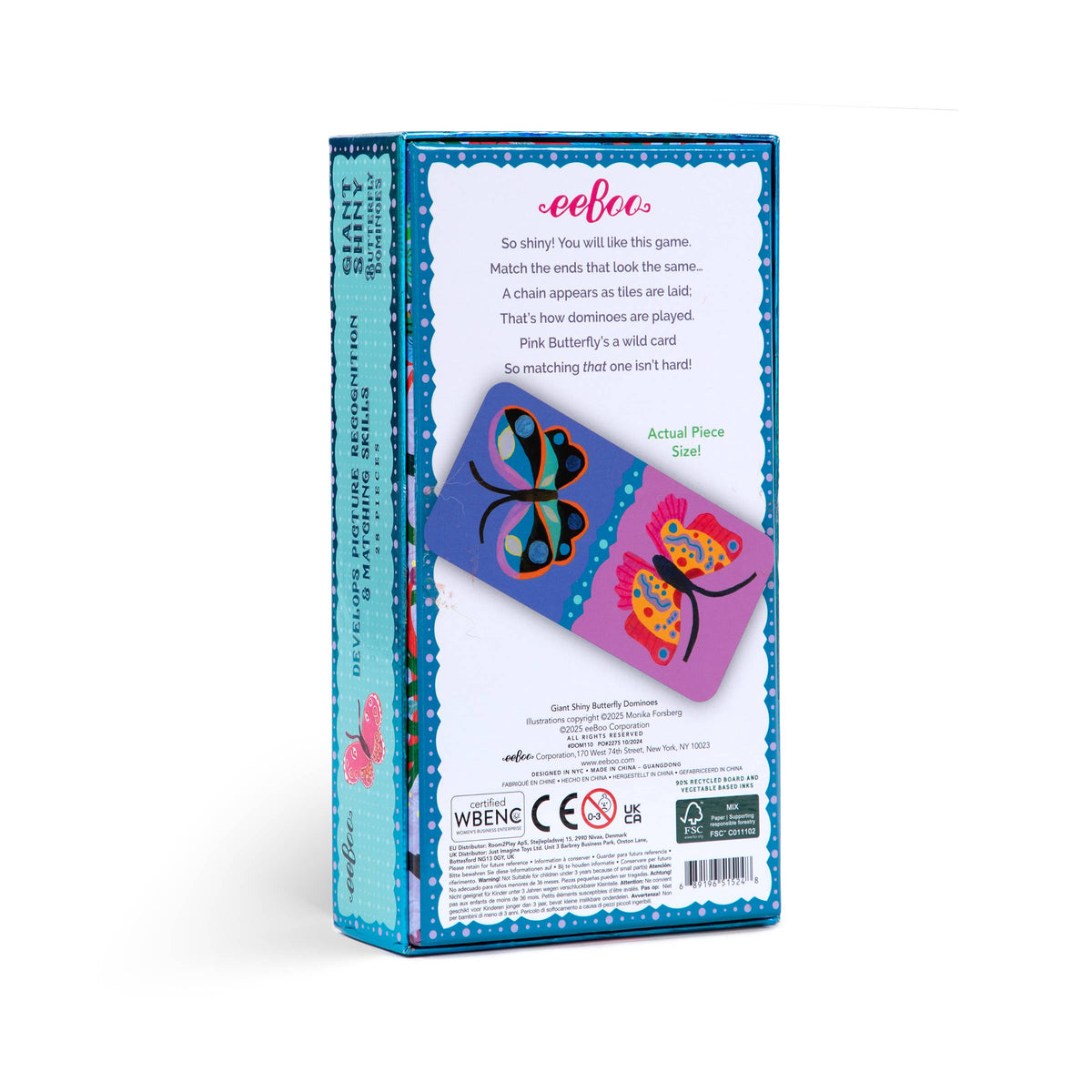 eeBoo - Butterfly Giant Shiny Dominoes