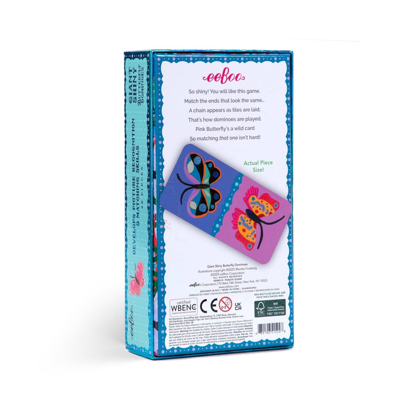 eeBoo - Butterfly Giant Shiny Dominoes
