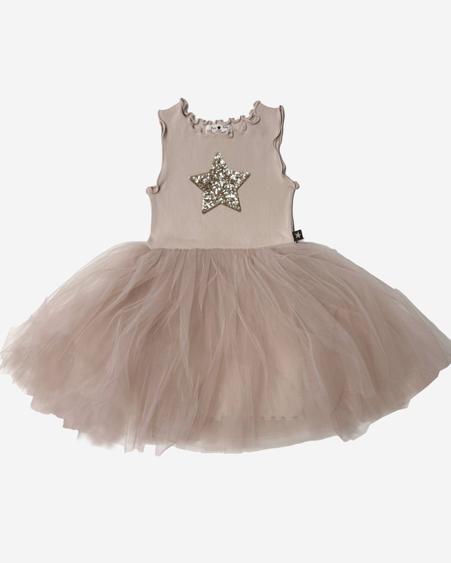 Petite Hailey - PH Star Tutu Dress: Beige / 5
