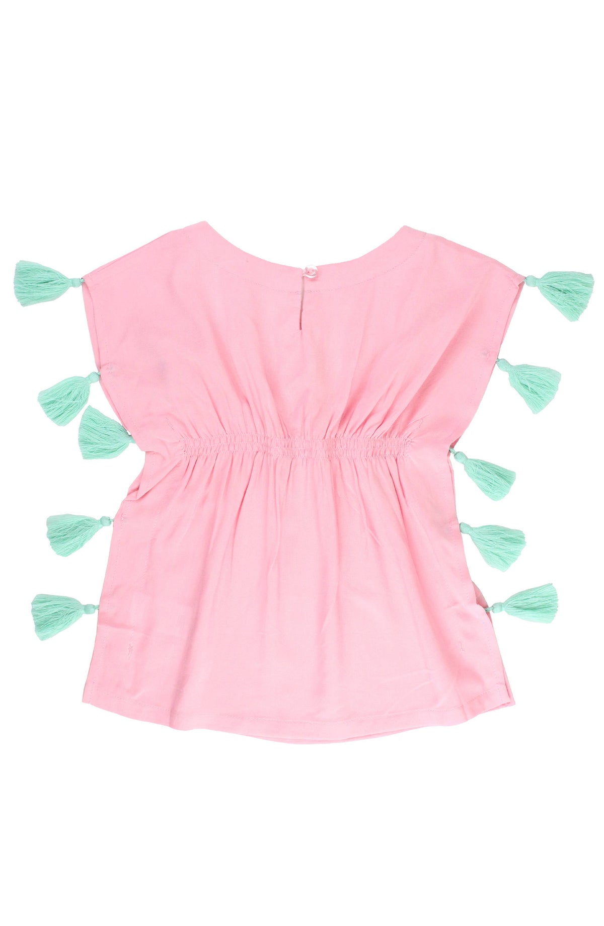 RuffleButts + RuggedButts - Girls Pink Kaftan Cover-Up: 10-12