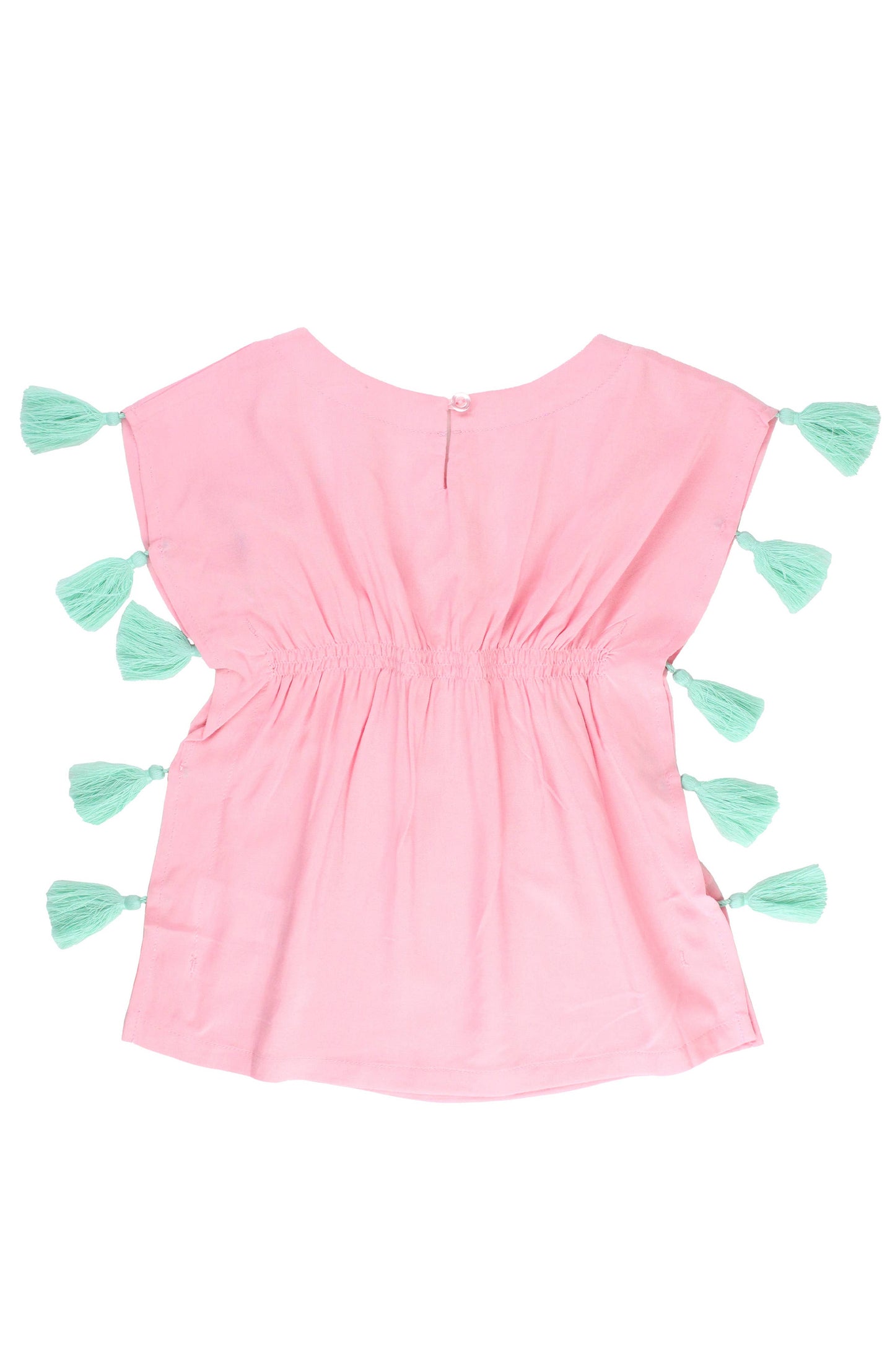 RuffleButts + RuggedButts - Girls Pink Kaftan Cover-Up: 6/7