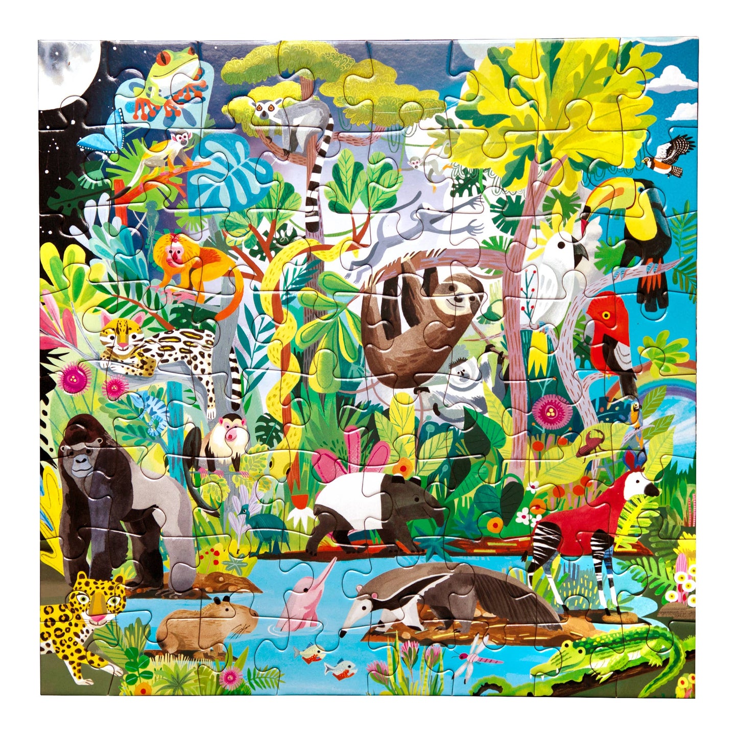 eeBoo - Rainforest 64 Piece Square Puzzle