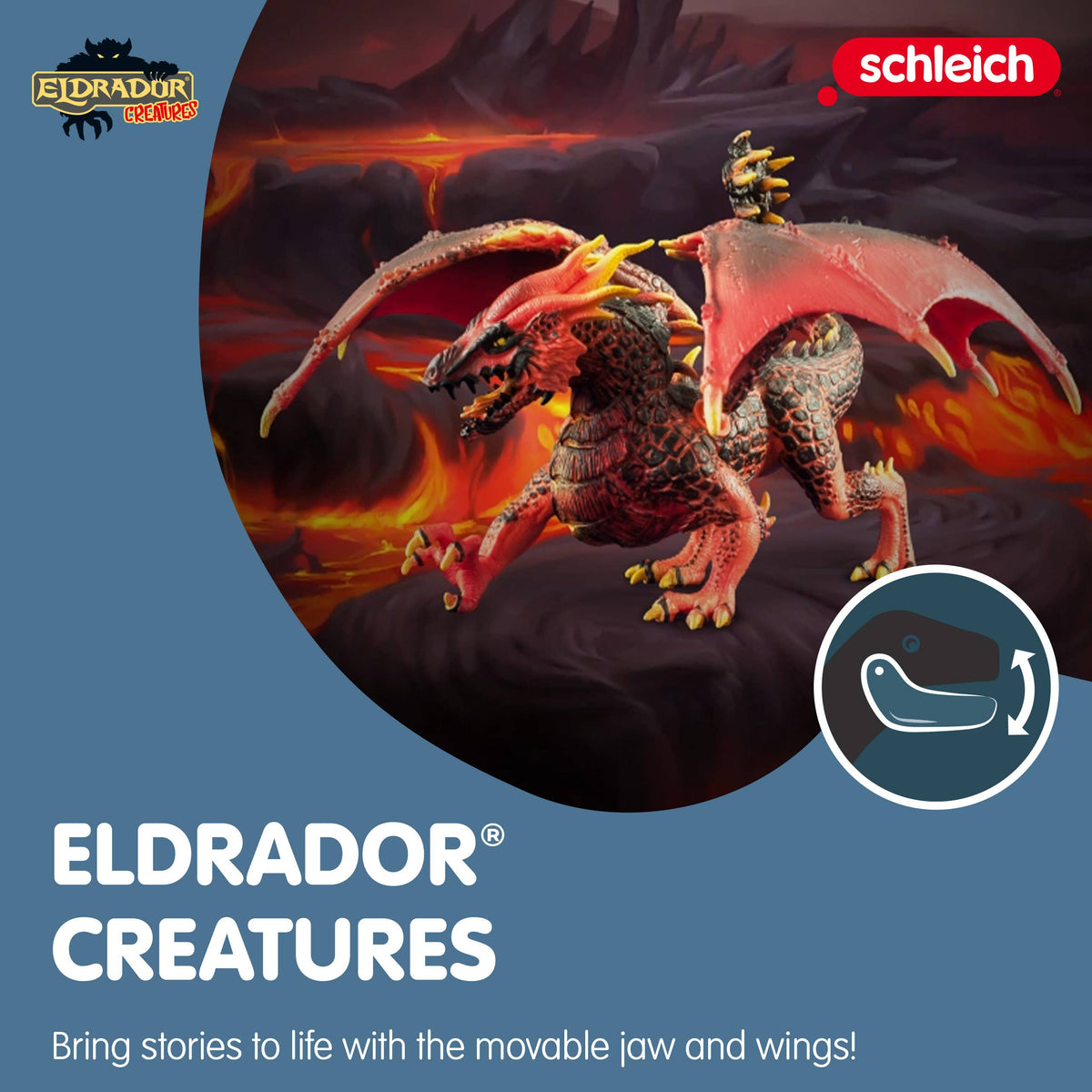 Schleich - Lava Dragon Action Figure Character Toy with Movable Wings