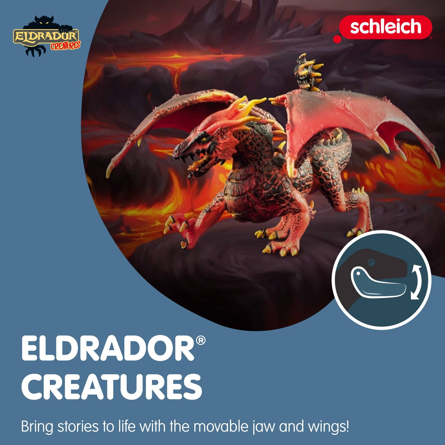 Schleich - Lava Dragon Action Figure Character Toy with Movable Wings