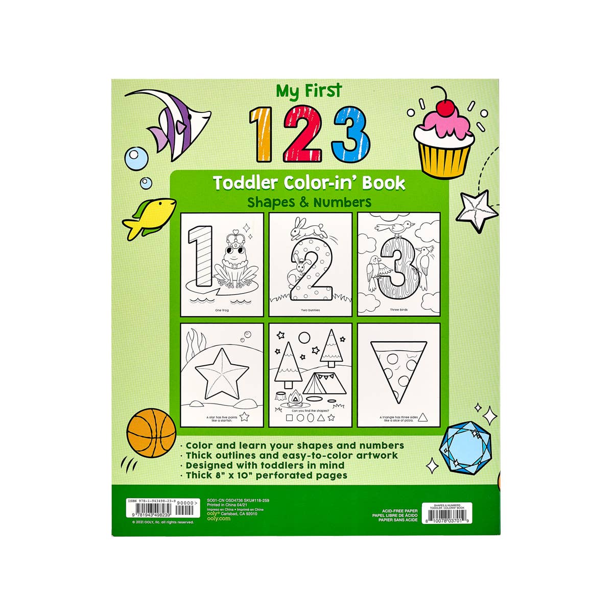 OOLY - 123: Shapes + Numbers Toddler Coloring Book