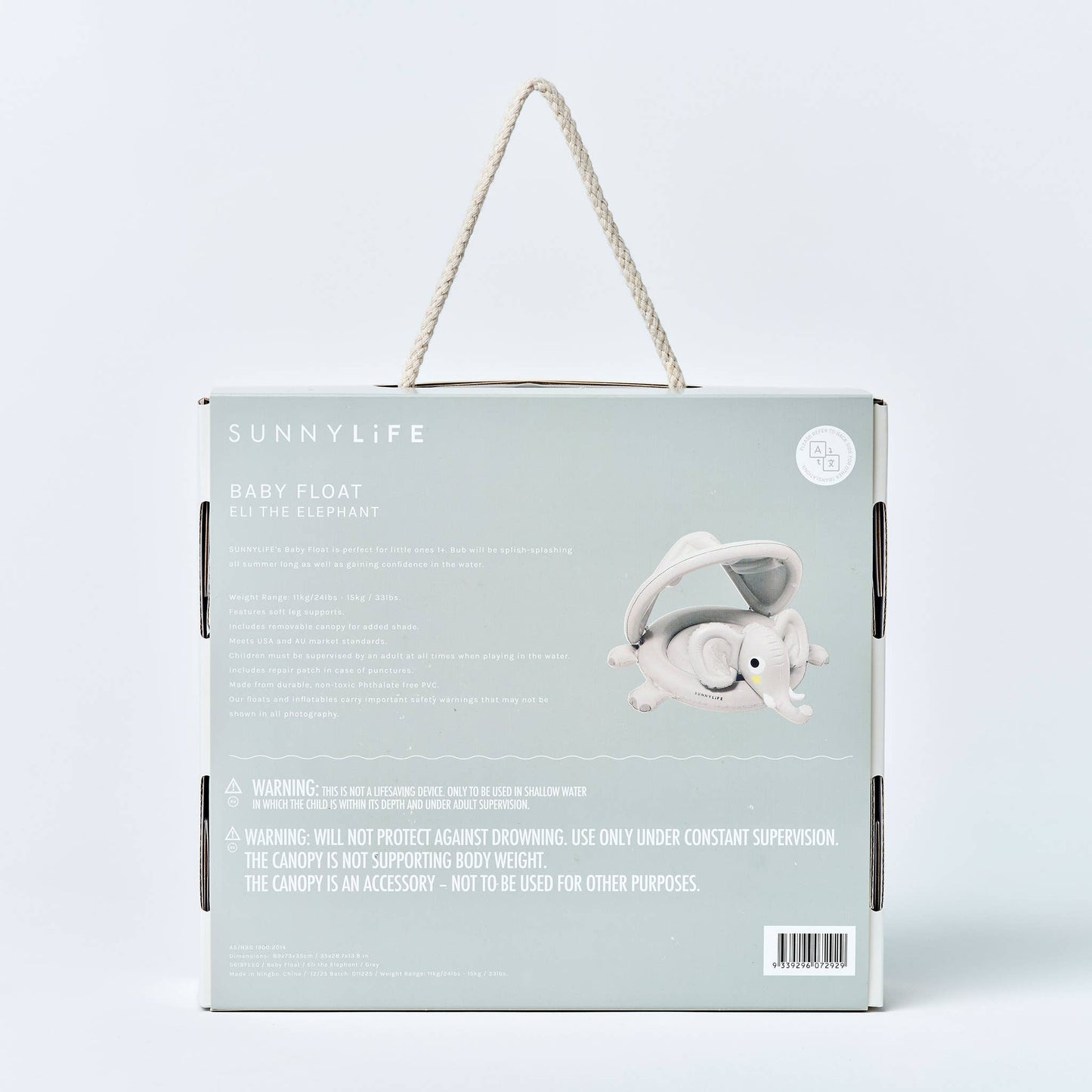 Sunnylife - Baby Float Eli the Elephant Grey