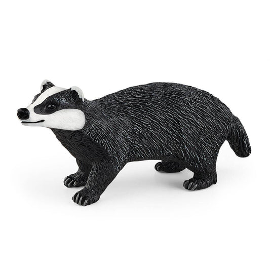 Schleich - European Badger Figurine Toy Black and White