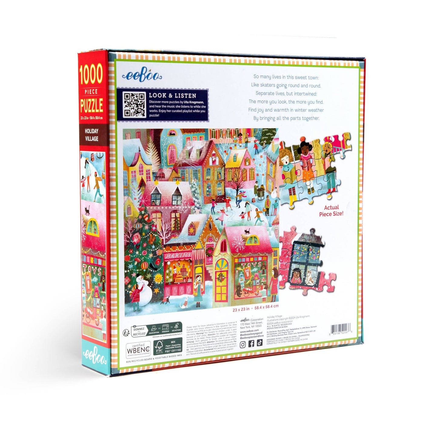 eeBoo - Holiday Village 1000 Piece Square Puzzle *HOLIDAY*