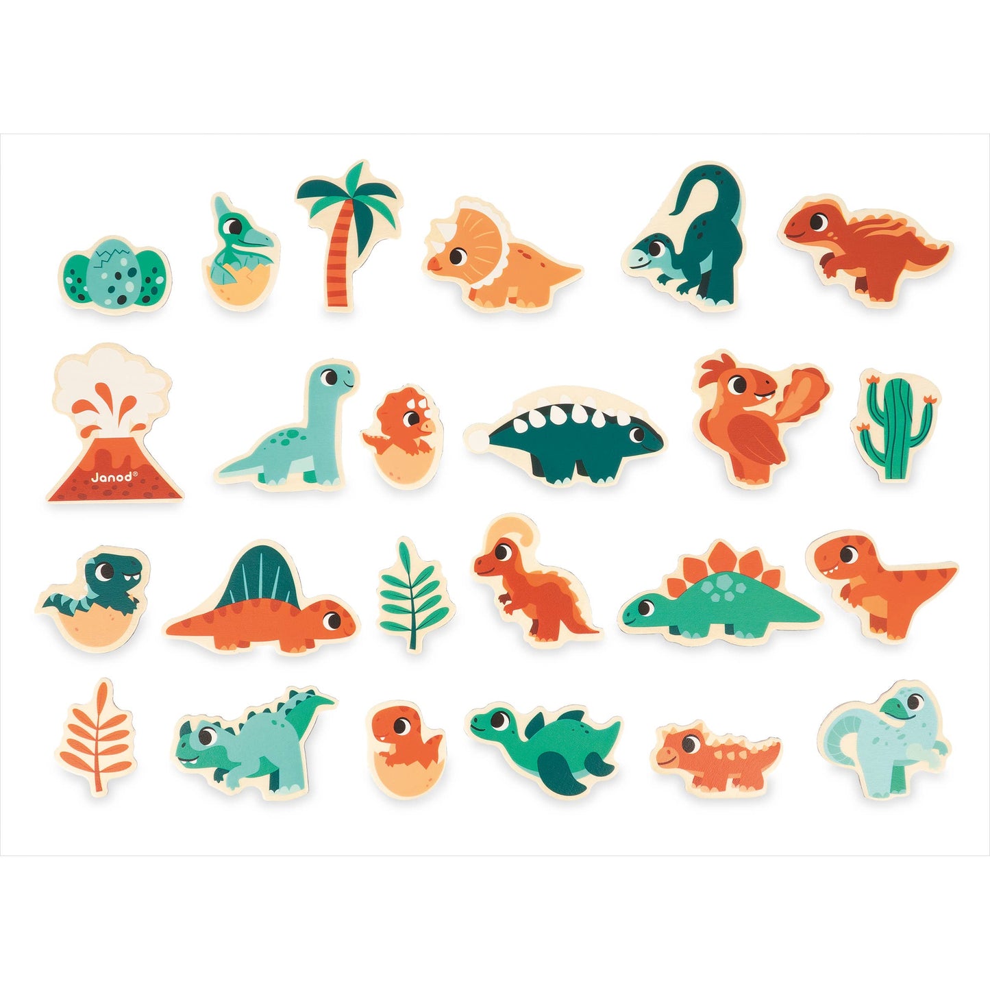 Janod - Dino - Dino Magnets - 24 Pieces..