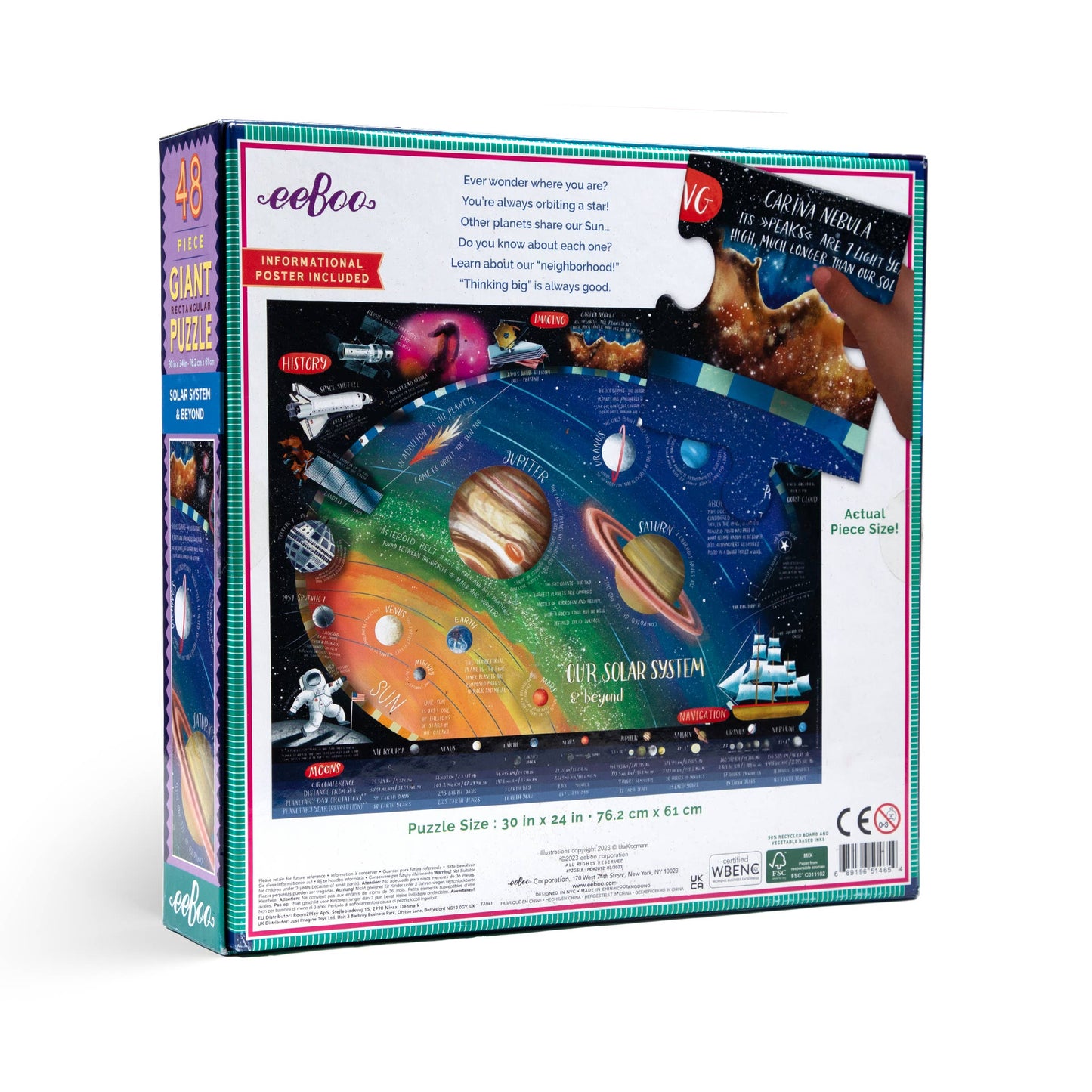 eeBoo - Solar System & Beyond 48 Piece Giant Puzzle