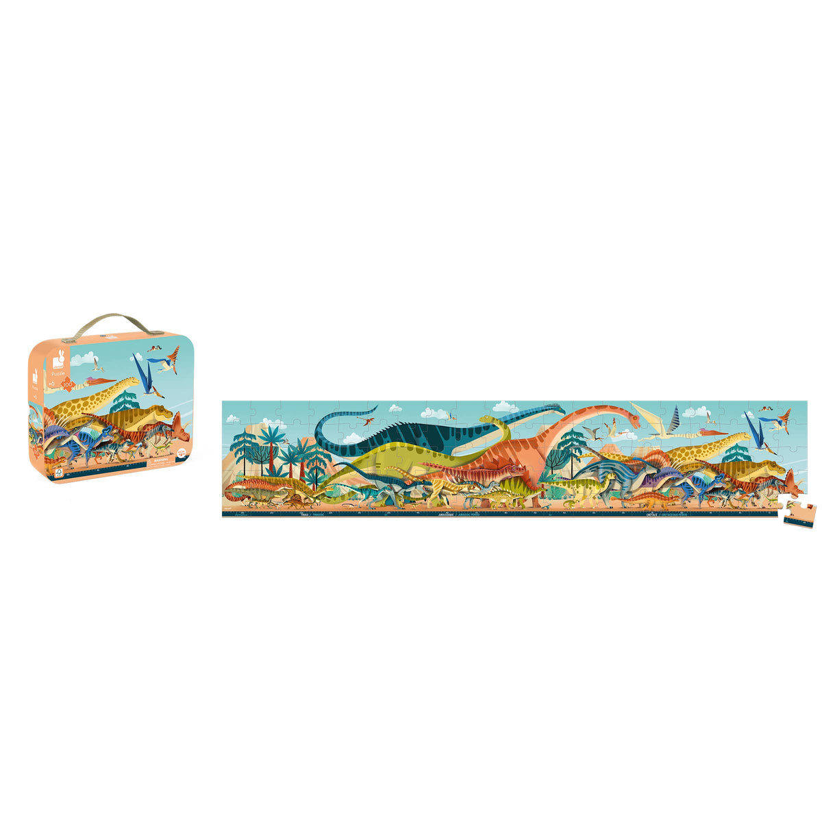Janod - Dino | Panoramic Puzzle | 100 Pieces | Ages 6+